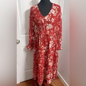 Red Floral dress size XL
